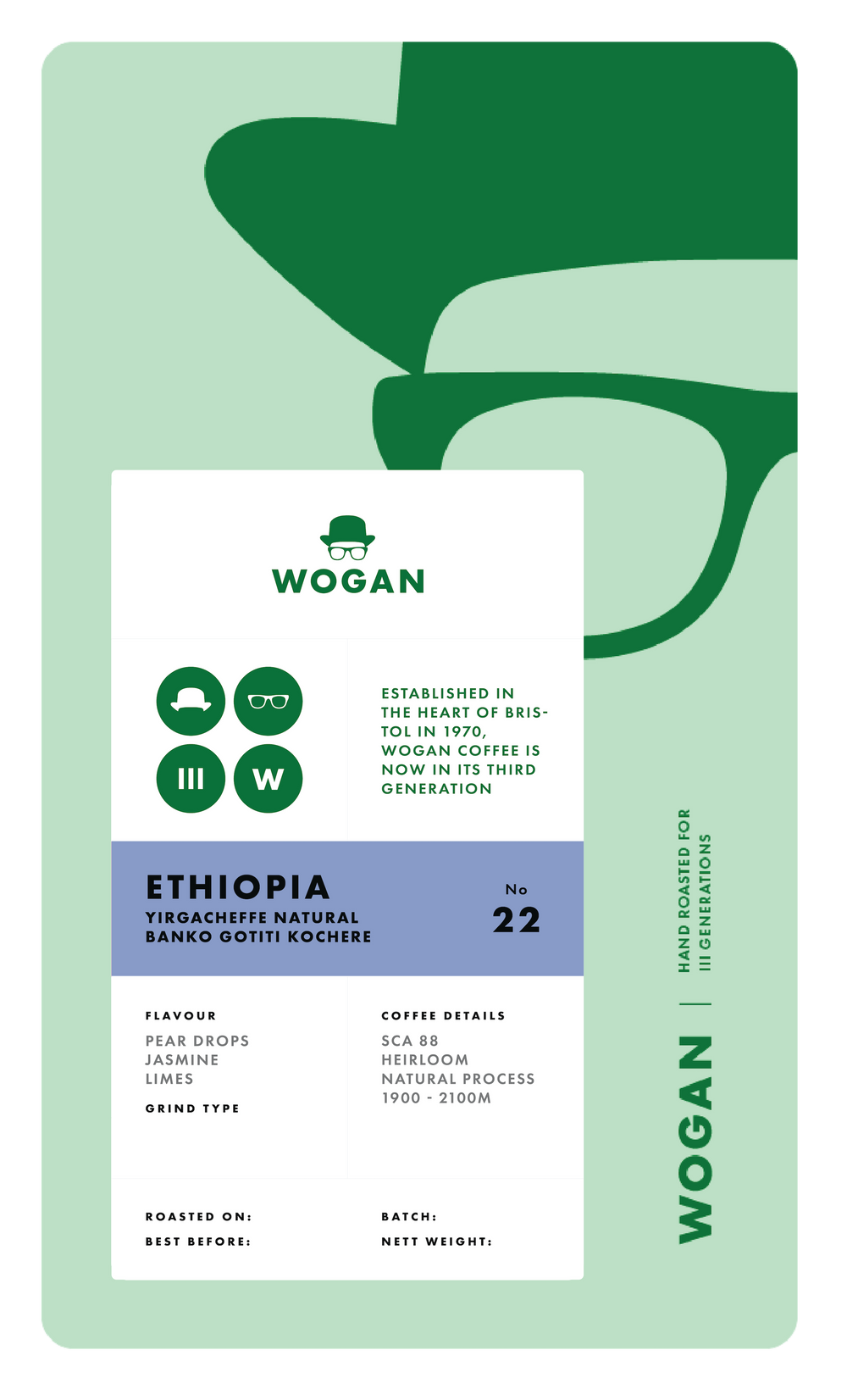 Ethiopia, Yirgacheffe Natural, Kochere Banko Gotiti
