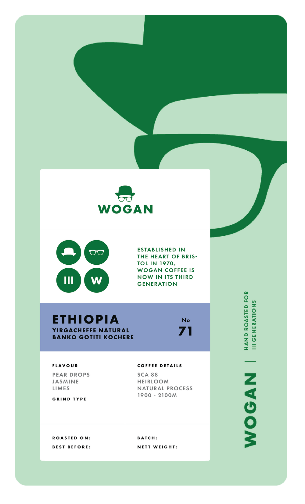 Ethiopia, Yirgacheffe Natural, Kochere Banko Gotiti