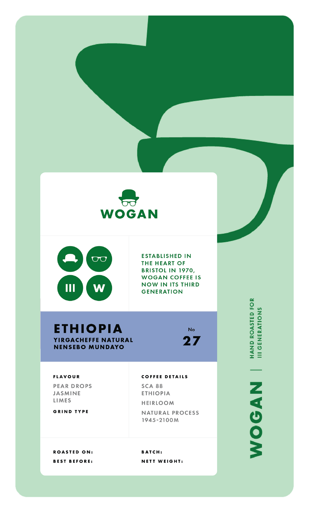 Ethiopia, Yirgacheffe Natural, Nensebo Mundayo