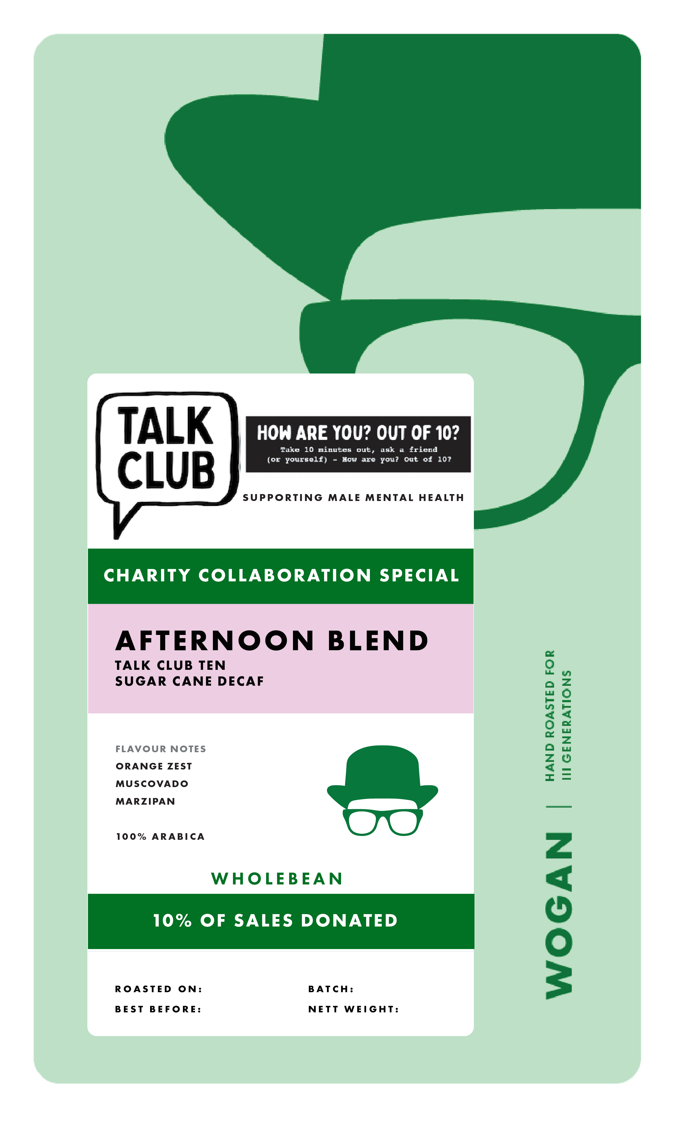 Photo of Talk Club Ten, Afternoon Blend, Sugar Cane Decaf